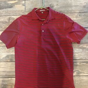 Peter Millar Red Striped Men's Polo Shirt